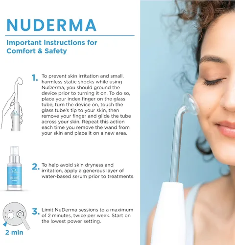 Vista 4 de NuDerma - Varita de terapia profesional para la piel - Máquina portátil de terapia de la piel con 6 varillas de neón y argón – Mejora tu piel