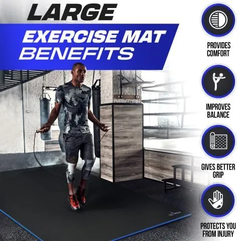 Vista 3 de Sensu Large Exercise Mat – Extra Thick Non-Slip Workout Mat for Home Gym, Durable Shoe-Friendly Fitness Mat for Strength Training, Stretching