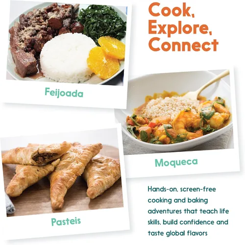 Vista 3 de eat2explore Kits de cocina para niños de 15 piezas - Juegos de cocina interactivos y educativos para niños reales para edades de 5 años en adelante
