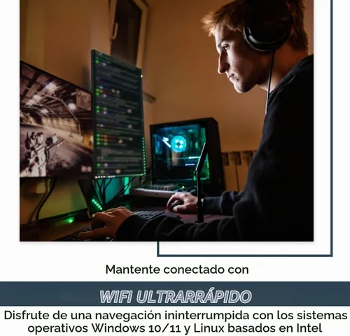 Vista 3 de AX200 Wi-Fi 6 Adaptador Tarjeta WiFi 802.11ax M.2 de doble banda para PC Hasta 2.4 Gbps Sin vPro Compatible con Bluetooth 5.2 e Intel, AMD