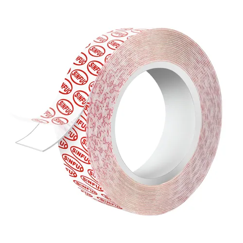 Vista 12 de Sinfuo Cinta adhesiva de doble cara resistente (0.39 pulgadas x 22 pies), cinta adhesiva nano extraíble de doble cara, cinta adhesiva transparente