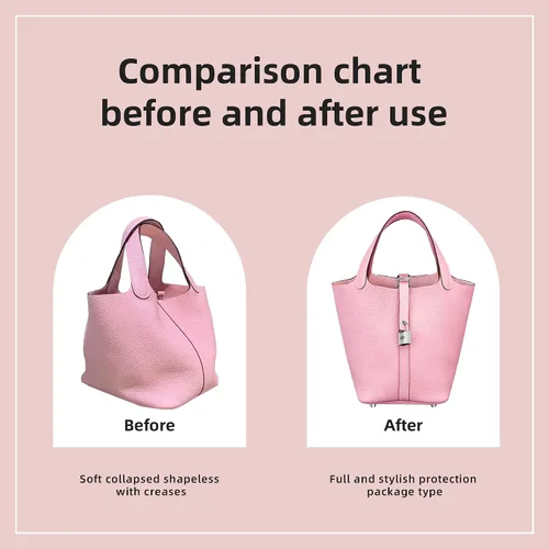 Vista 4 de DGAZ Organizador de bolso, sedoso y suave, seda, bolso de mano de lujo en moldeadores de bolsa, para mujer, se adapta a picotin1822 bolsas