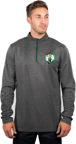 Vista 2 de Ultra Game Camiseta oficial de la NBA de manga larga con cremallera corta para hombre Gris Caliente Carbón