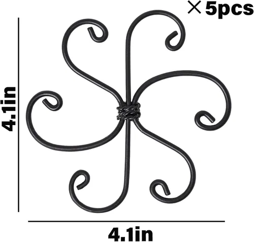 Vista 2 de Yohsnor Monstera - Gancho de soporte para plantas, 4.1 x 4.1 pulgadas, 5 unidades, sistema de soporte de tallo ajustable duradero, protección suave