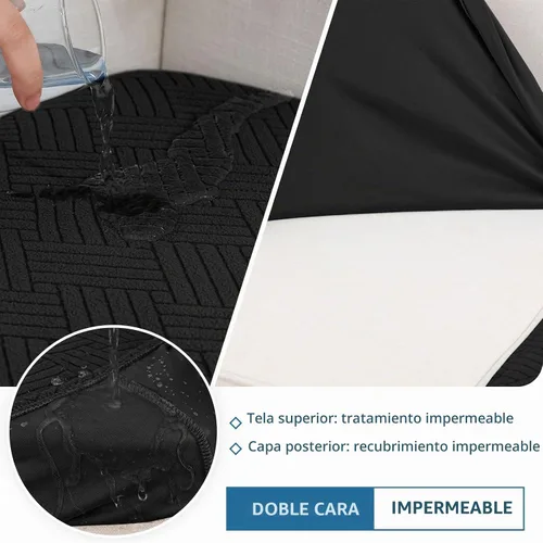 Vista 2 de hyha Fundas de cojín impermeables para sofá seccional, fundas de cojín de sofá modular mágicas lavables en forma de L, funda impermeable