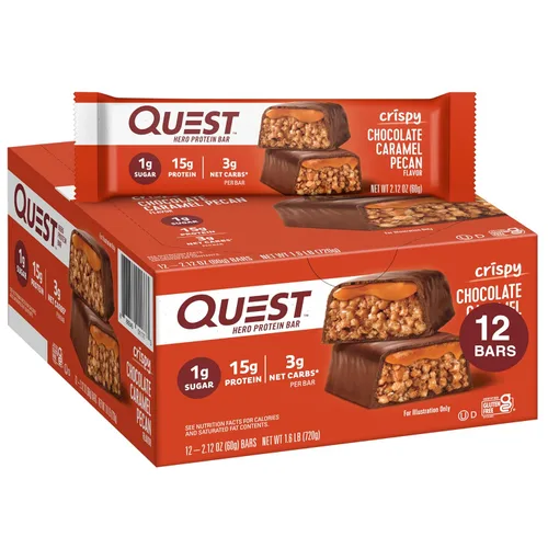 Vista 11 de Quest Nutrition - Barra de proteína crujiente para pastel de cumpleaños, 0.67 onzas de proteína, 0.04 oz de azúcar, 0.07 oz de carbohidratos netos