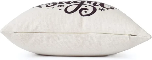 Vista 4 de Funda de almohada navideña, feliz y brillante, 18 x 18 pulgadas