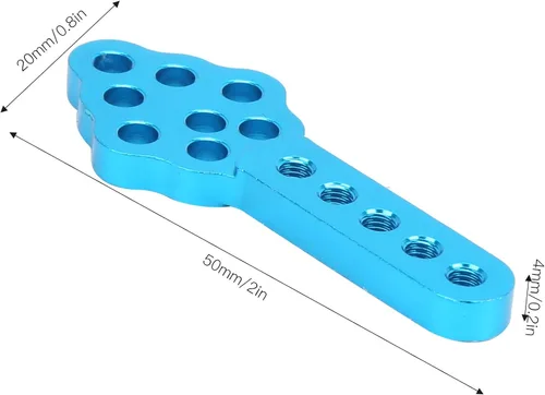 Vista 9 de Soporte de amortiguador RC, ángulo de altura ajustable, soporte de choque RC Crawler, 4 piezas de aleación de aluminio azul, para entusiastas de RC