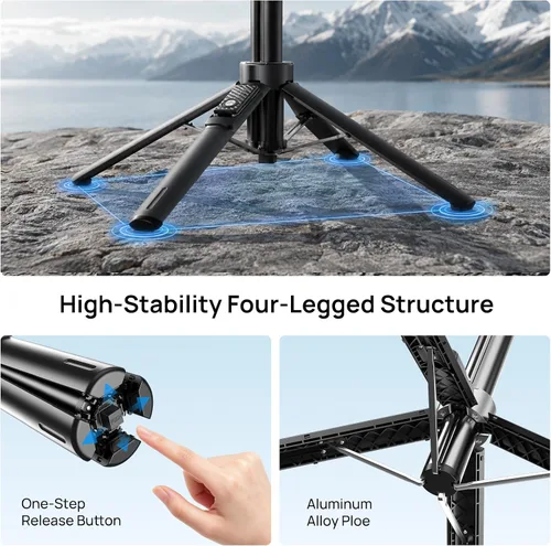 Vista 6 de Fourpillars Trípode magnético portátil para selfie stick de 54" para iPhone