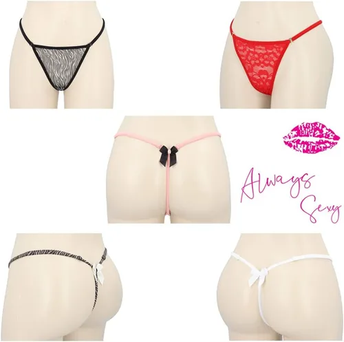 Vista 5 de Besame Tanga G-String - Ropa interior para mujer, paquete de 5