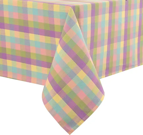 Vista 20 de Urban Villa - Mantel de mesa 100 % algodón, para uso diario, cenas familiares o fiestas en interiores o exteriores, a cuadros, color negro/blanco
