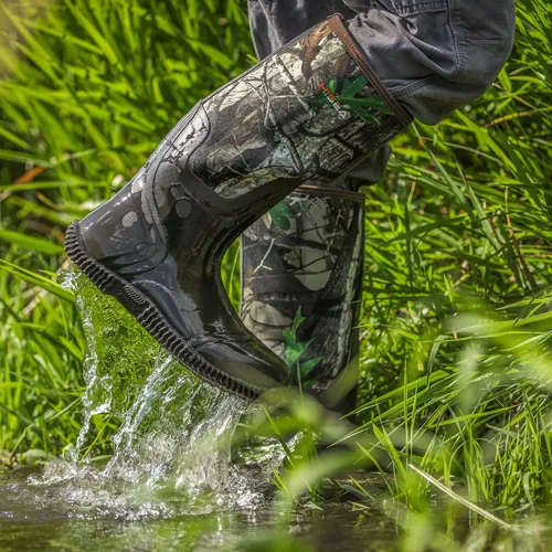 Vista 4 de HISEA Botas de lluvia para hombre, impermeables, duraderas, con aislamiento de goma de neopreno de 0.197 pulgadas, botas al aire libre para barro