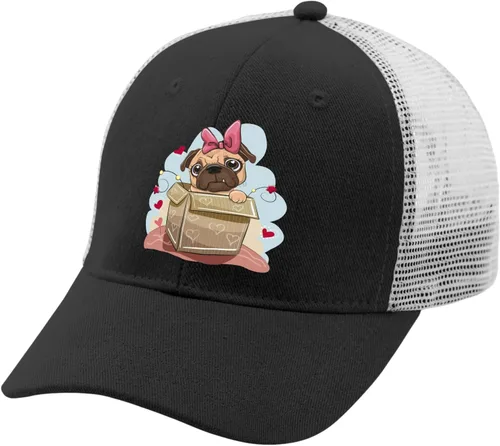 Vista 2 de Caps Pug Dog Baseball Caps for Women Vintage Hat Adjustable