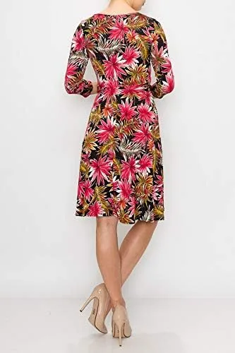 Vista 3 de Women's Sleeve Faux Wrap Midi Dress Wedding Guest Party Bridal Baby Shower Maternity Nursing