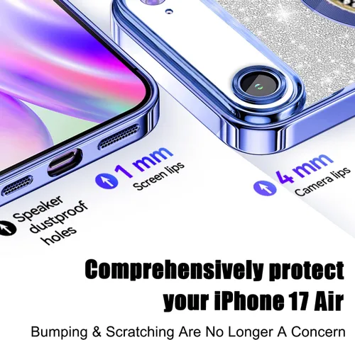 Vista 162 de Misscase Funda magnética con purpurina para iPhone 11 compatible con MagSafe, protección completa, delgada, a prueba de golpes, antiarañazos