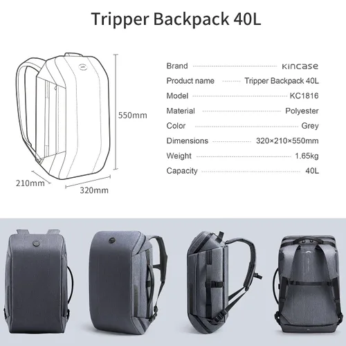 Vista 6 de KORIN ClickPackPro - Mochila antirrobo para laptop, impermeable, con puerto de carga USB, bloqueo TSA..