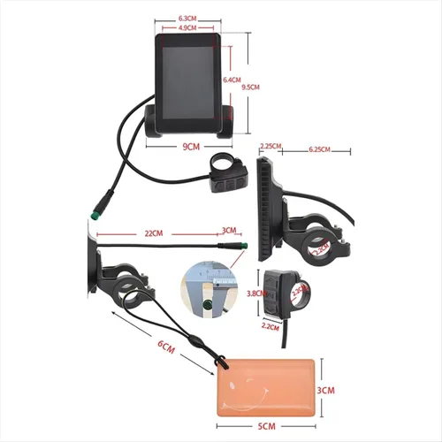 Vista 3 de Medidor de pantalla LCD de bicicleta eléctrica con NFC X1 Ebike Panel de pantalla 24 V 36 V 48 V impermeable 5 pines Velocímetro Bicicleta