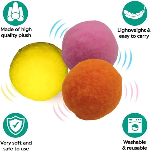 Vista 2 de Pelotas de pompones suaves de alta calidad para gatitos, ligeras, interactivas, varios colores, juguete de peluche para entrenamiento y juego