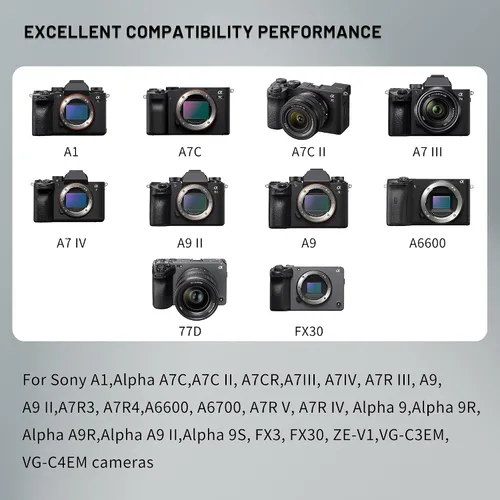 Vista 5 de Batería USB-C NP-FZ100 para Sony A7iv, A7iii, A7C, A6600, A6700, FX3, FX30, ZV-E1, A9, Alpha 9, Alpha 9S, A9S, A7RIII, A7RIV, A7RV, A7Siii, FX3