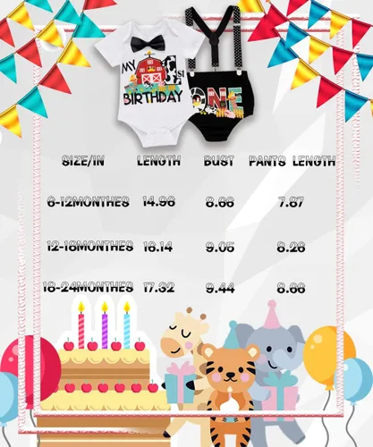 Vista 5 de Fantasy Era Conjunto corto con estampado de O-Fish-Ally de 1er cumpleaños para bebés y niños