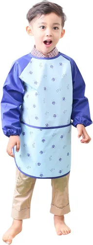 Vista 28 de Plie Kids Waterproof Art Smock – Long Sleeve Apron for Painting, Baking, Sensory Play (Ages 1–10)