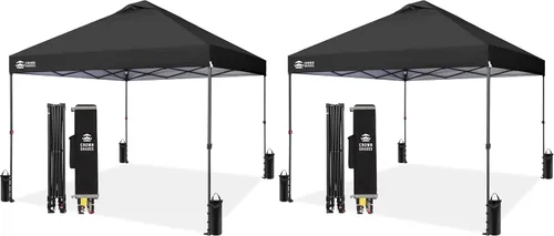 Vista 13 de CROWN SHADES Tienda de campaña desplegable de 10x10, toldo para exteriores Rojo