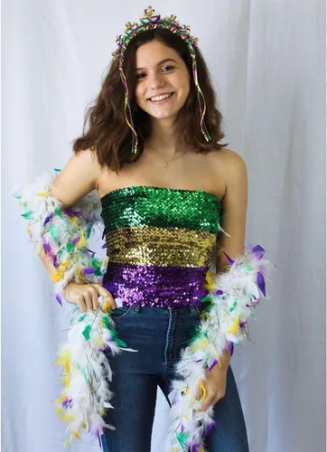 Vista 19 de MOLOCH Diadema de Navidad con lazo de Navidad, diadema de borla roja y verde, diadema de carnaval, disfraz de Navidad, accesorios para el cabello