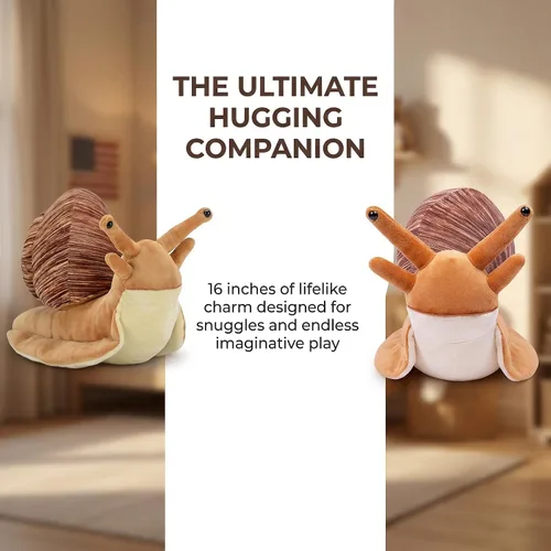 Vista 4 de Peluche de caracol – Juguete de peluche de caracol suave realista, 16 pulgadas, regalo realista para niños