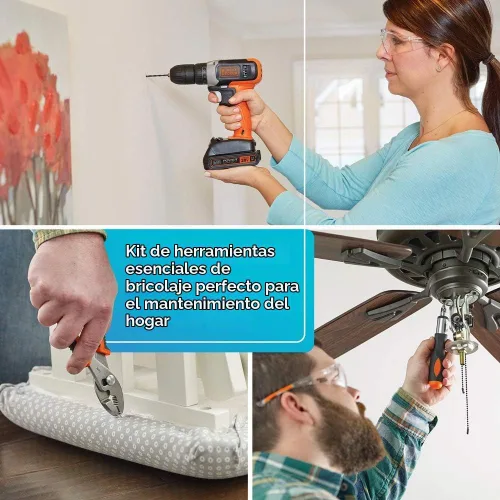 Vista 3 de beyond by BLACK+DECKER Kit de herramientas para el hogar con taladro/destornillador de 20 V máximo, 83 piezas (BDPK70284C1AEV)