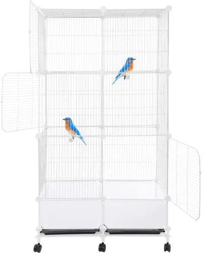 Vista 19 de Jaula de pájaro de metal,Jaulas grandes para periquitos para loro,Cockatiel Estilo-11