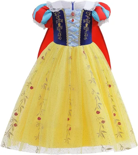 Vista 25 de HIHCBF Disfraz de princesa blanca como la nieve para niñas, cumpleaños, Navidad, Halloween, carnaval (con accesorios)