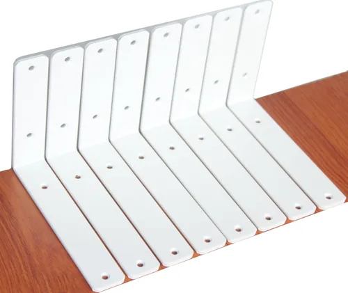 Vista 82 de Paquete de 2 soportes de estante en L de 6 pulgadas de largo x 4 pulgadas de alto x 1.5 pulgadas de ancho, 5 mm de grosor, soportes de estante