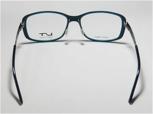 Vista 5 de Lightec 7035l - Lentes ópticos para hombre y mujer con bisagras flexibles de borde completo (53-15-135, verde azulado/gris)