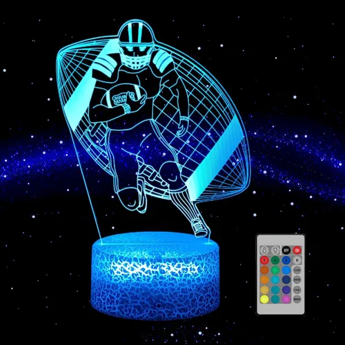 Vista 10 de Luz nocturna de béisbol - Lámpara de escritorio remota táctil RGB de 16 colores para niños, regalos de Navidad y vacaciones