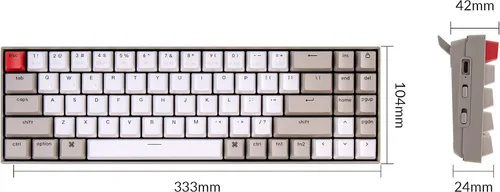 Vista 7 de Keychron K14 Teclado mecánico inalámbrico Bluetooth 51 con interruptor Keychron marrónbatería recargable teclado compacto de 72 teclas compatible