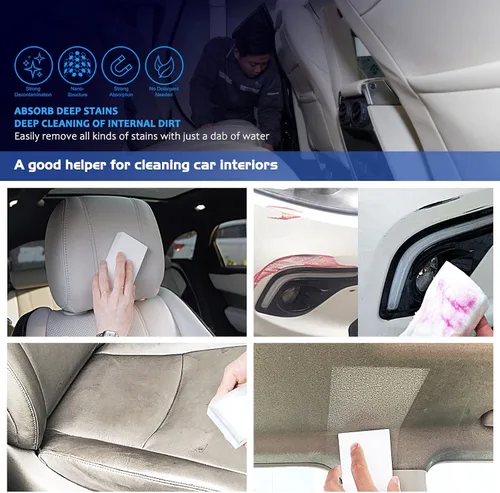 Vista 6 de Esponja de melamina, 100 + 25 piezas, 125 piezas en total, espuma de limpieza duradera, almohadillas de limpieza premium, para fregaderos, cocina