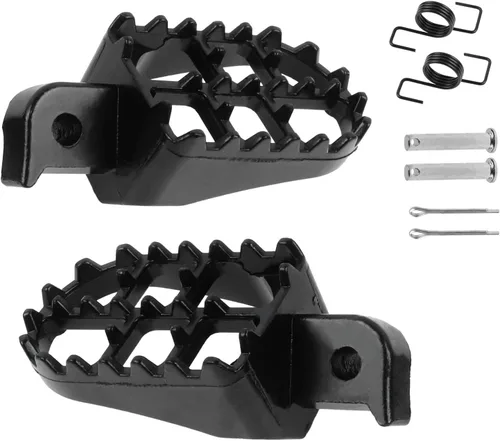 Vista 4 de FLYPIG Estriberas de aluminio Reposapiés Reposapiés para Dirt Bike 50 70 90 110 PW50 TW200 XR50R XR70 CRF50 CRF50F CRF70 CRF70F CRF80F CRF100F Negro