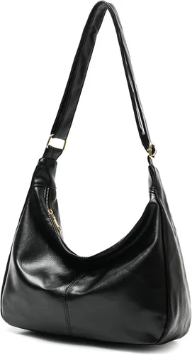 Vista 7 de Bolso de hombro holgado de cuero vegano para mujer, bolsos cruzados suaves a la moda, elegantes bolsos de mano para uso diario