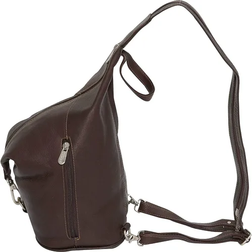 Vista 3 de Piel Leather Eslinga Hobo con tres cremalleras, Chocolate, Eslinga Hobo con tres cremalleras