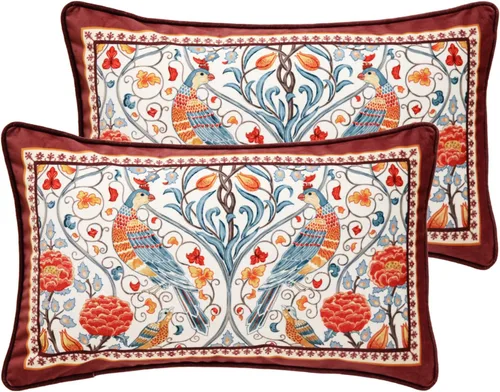 Vista 96 de patdrea Funda de almohada de terciopelo francés de diseño, 18 x 18 pulgadas Aviario