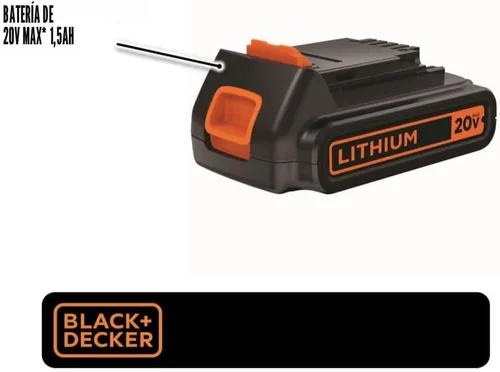 Vista 7 de [Usado] BLACK+DECKER Batería 20V MAX, Batería de Iones de Litio 1.5Ah, Tiempo de Funcionamiento Extendido, Compatible con Herramientas, Equipo