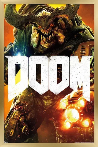 Vista 14 de Trends International Doom - Cyber Demon Wall Poster, 22.4L x 14.7W, Barnwood Framed Version