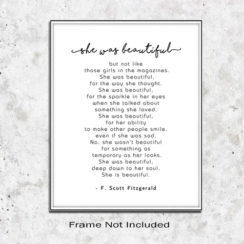 Vista 3 de TSDTUO Cartel de She Was Beautiful Girls, decoración de guardería, cita de amor, decoración de dormitorio, impresiones inspiradoras de 8 x 10