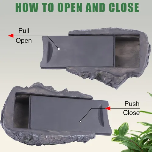 Vista 6 de Oculta una llave de piedra, ocultador de llaves de roca falsa para exteriores, caja de seguridad oculta impermeable para patio, jardín, patio