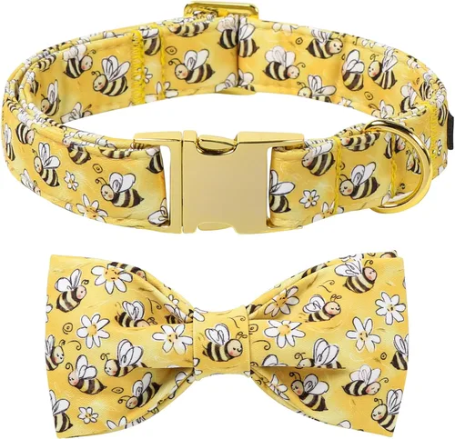 Vista 12 de Collar para perro con corbatín de Lionet Paws, Collar de corbatín de verano para perro, Collar para perro ajustable y cómodo, regalo para cachorro