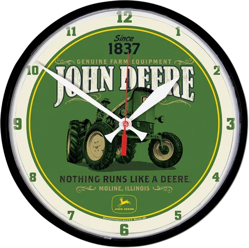 Vista 2 de Reloj de pared redondo 12.75" John Deere Construcción