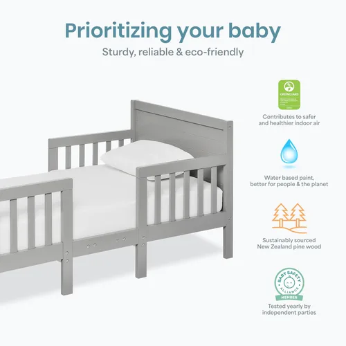 Vista 4 de Dream On Me Hudson - Cama convertible 3 en 1 para niños pequeños en gris frío, certificado Greenguard Gold, certificado JPMA, acabados no tóxicos