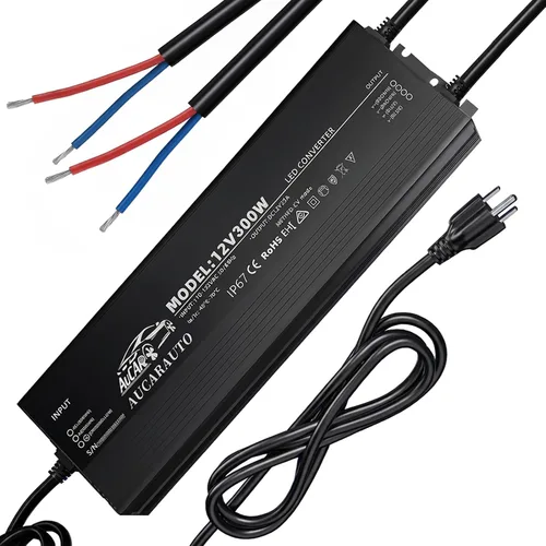 Vista 10 de Fuente de alimentación impermeable IP67 para controlador LED, 60 vatios/5A/5.91 pies, 110 V CA a 12 V CC, adaptador de transformador de bajo voltaje