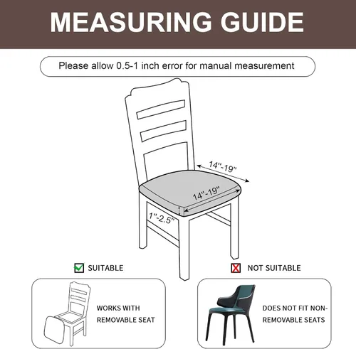Vista 5 de Genina Fundas Impermeables de Asiento para Silla Fundas de Silla de Comedor Fundas de Asiento Elásticas para Protector de Silla de Comedor Fundas