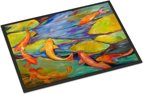 Vista 65 de Caroline's Treasures JMK1017JMAT - Tapete de caza de rana garza azul, 24 x 36 pulgadas, tapete para puerta delantera, interior y exterior